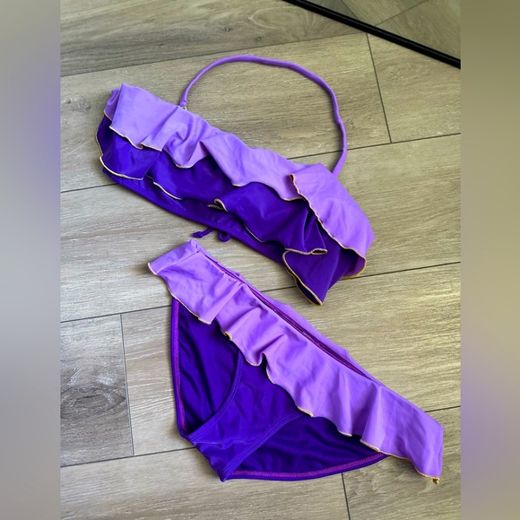 ☀️ Purple Ruffle Bikini - (Jasmin Bikini) - Size Large (Juniors) - Picture 4 of 4